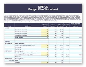 Simple Income Budget Plan Mobile